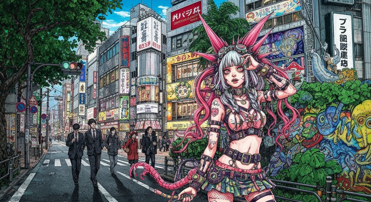 Punk Gyaru Girl: Okinawa Meets Tokyo in Pop Art