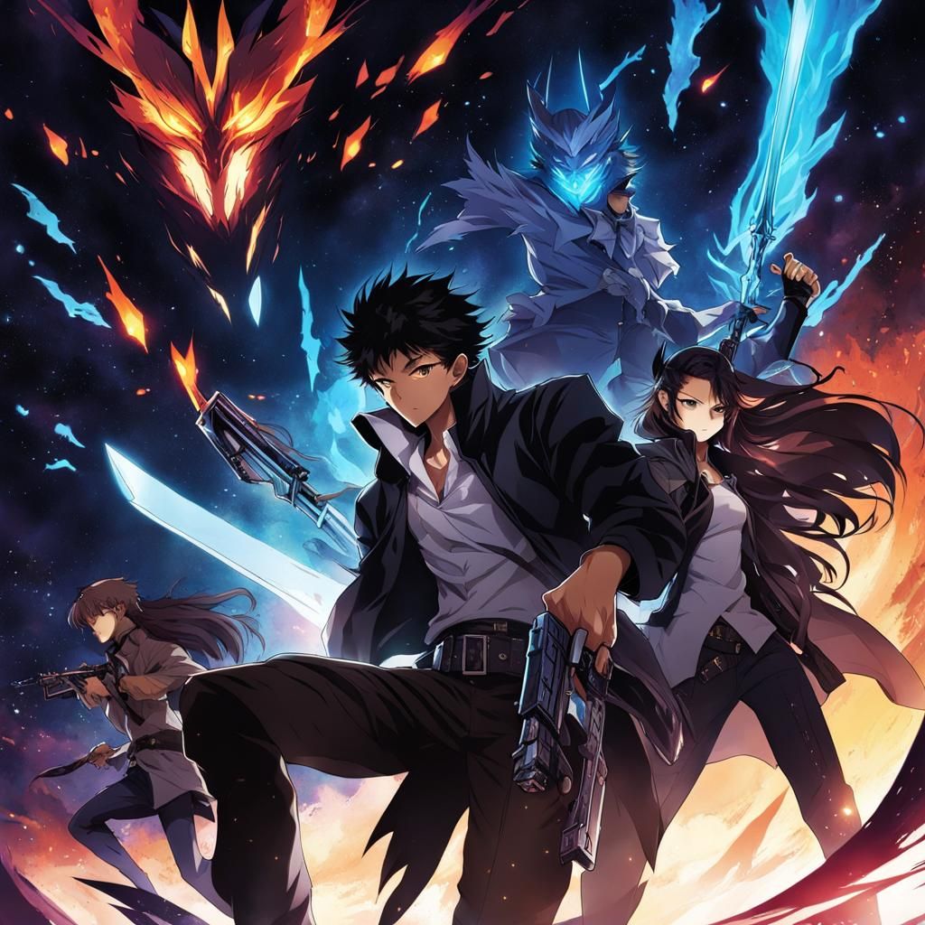 Solo Leveling Anime Art in Japanese Manga Style