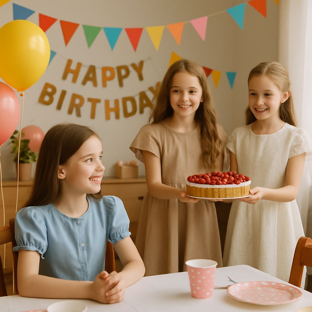 Birthday Celebration With Friends and Cake