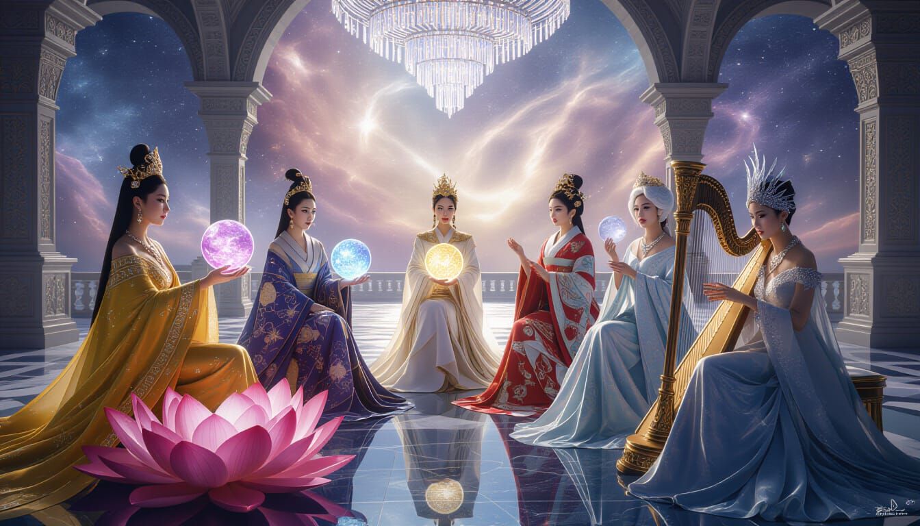 Seven Ethereal Queens Convene in Celestial Palace