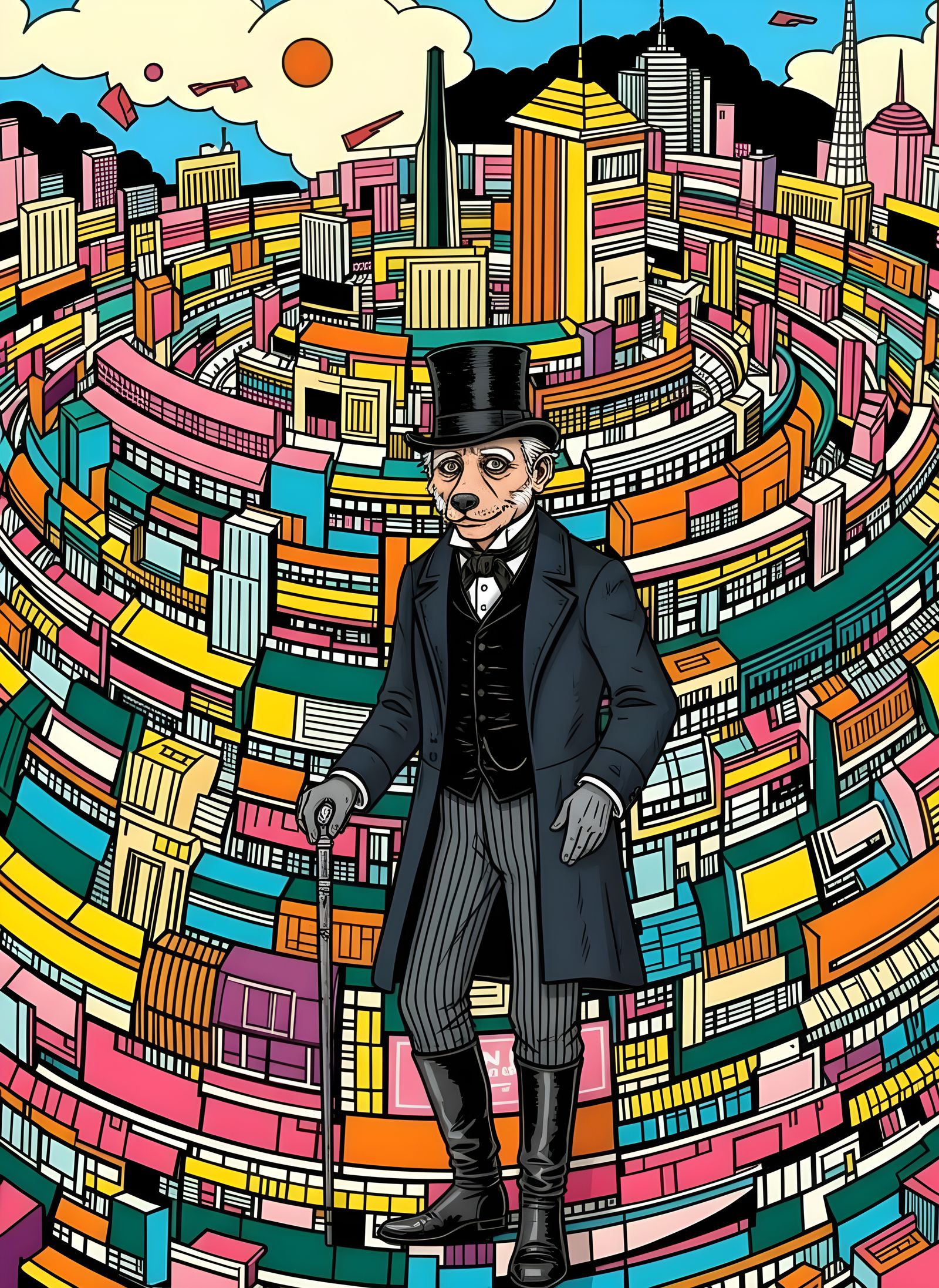 Geriatric Icon's Comic Positivity in the City