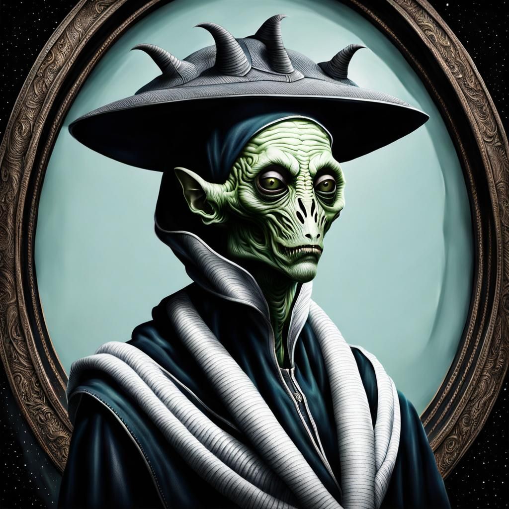 Hooded Alien Creature Generated by AI