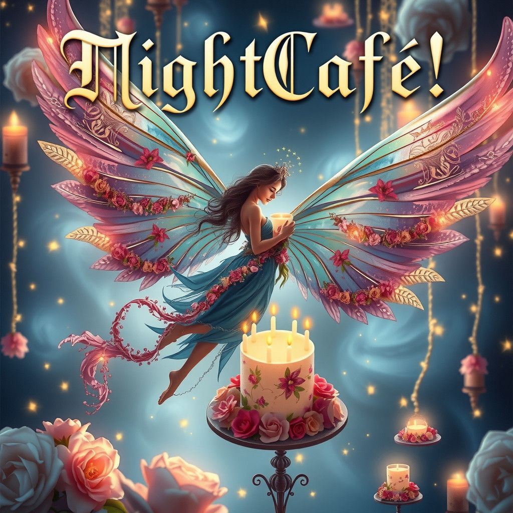 Fairy with Glowing Candles in Rococo Style