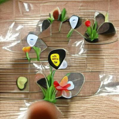 Guitar Pick Flower Garden: Whimsical Digital Art