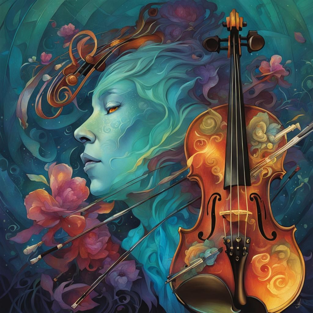 Surreal Violin Digital Painting