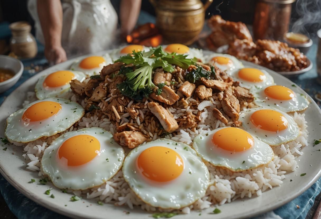 Delicious Rice Dish in Detailed Matte Painting Style