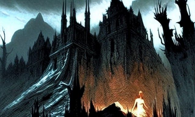 Horror Castle Inspired by Doré's Engravings