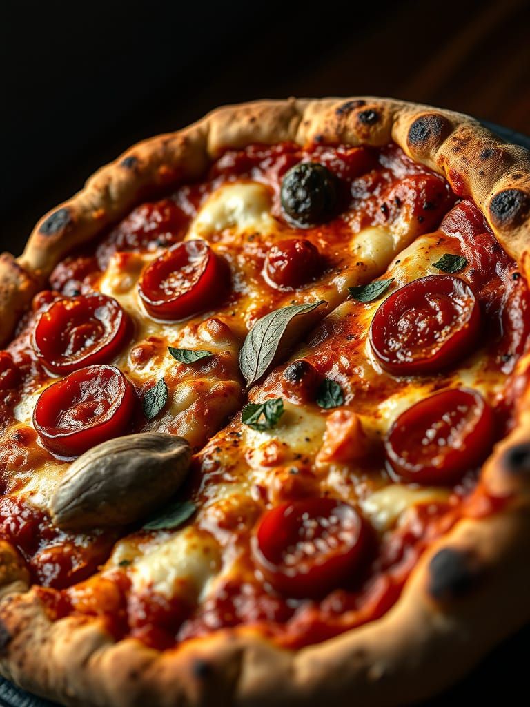 Photorealistic Pizza Portrait in Ultra Detail