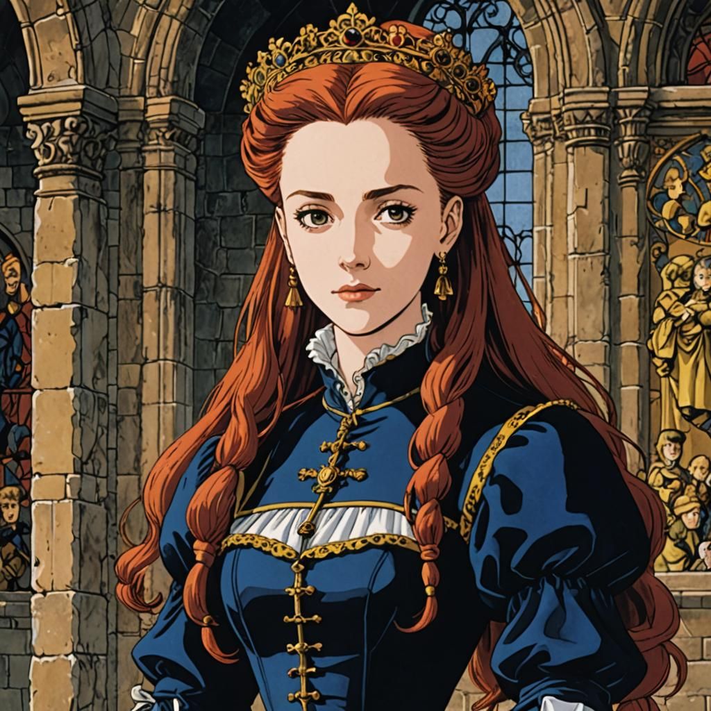Mary Queen of Scots in 90s Anime Style