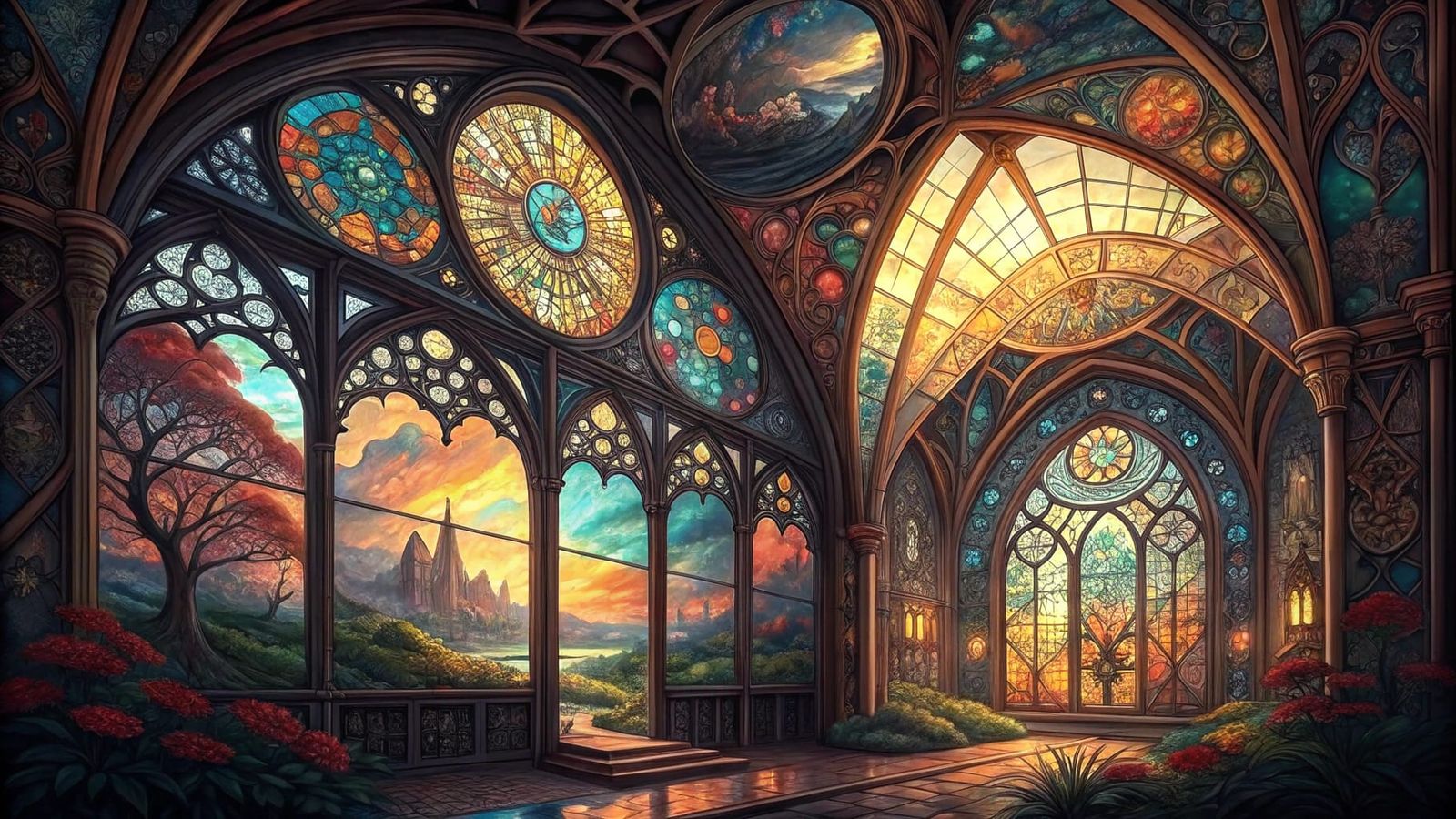 Stained Glass Window Inspired by Renaissance Art