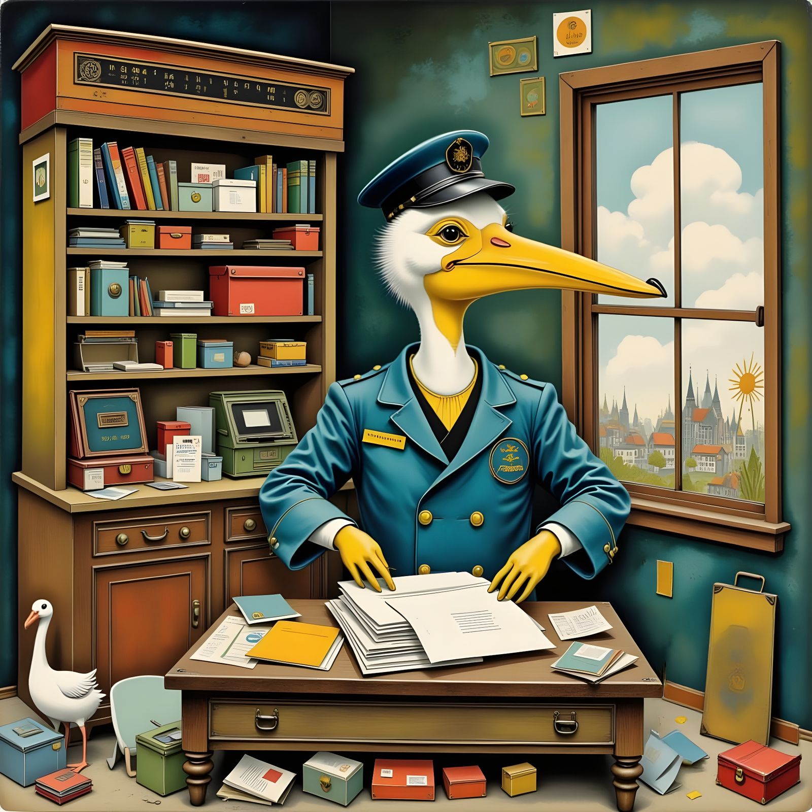 Percy the Postal Pelican.