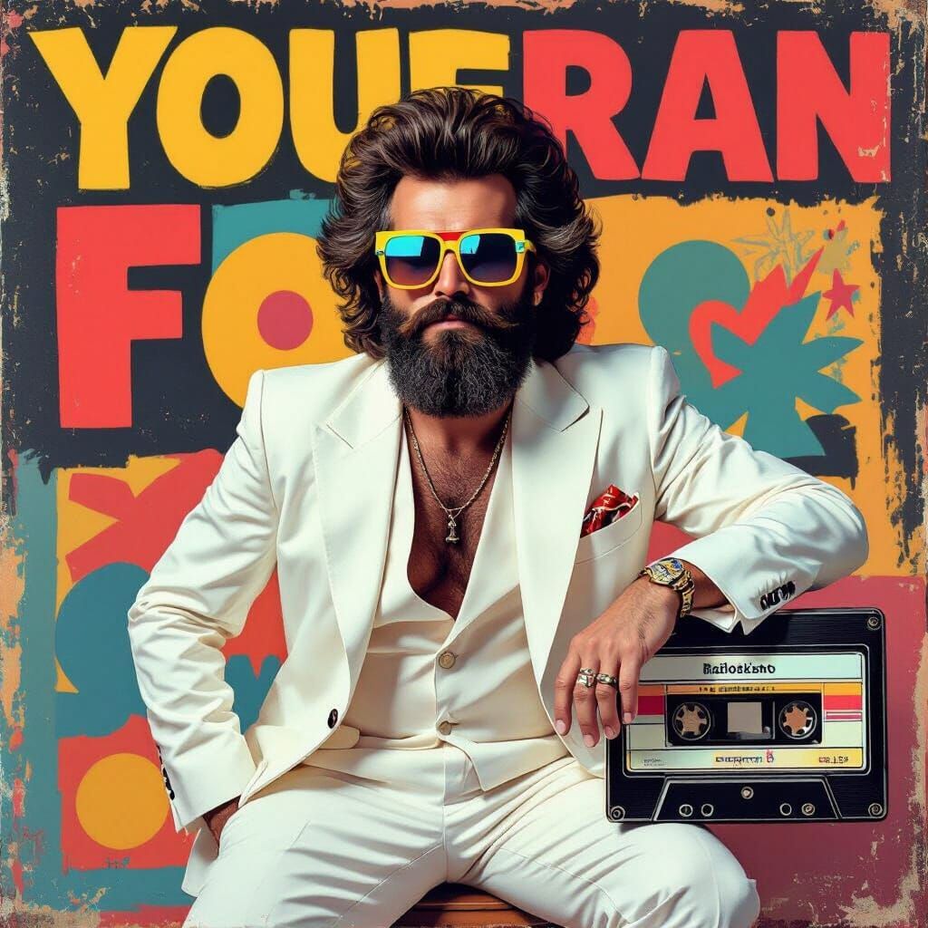 Yugoslavian Singer on Retro Cassette Album Cover