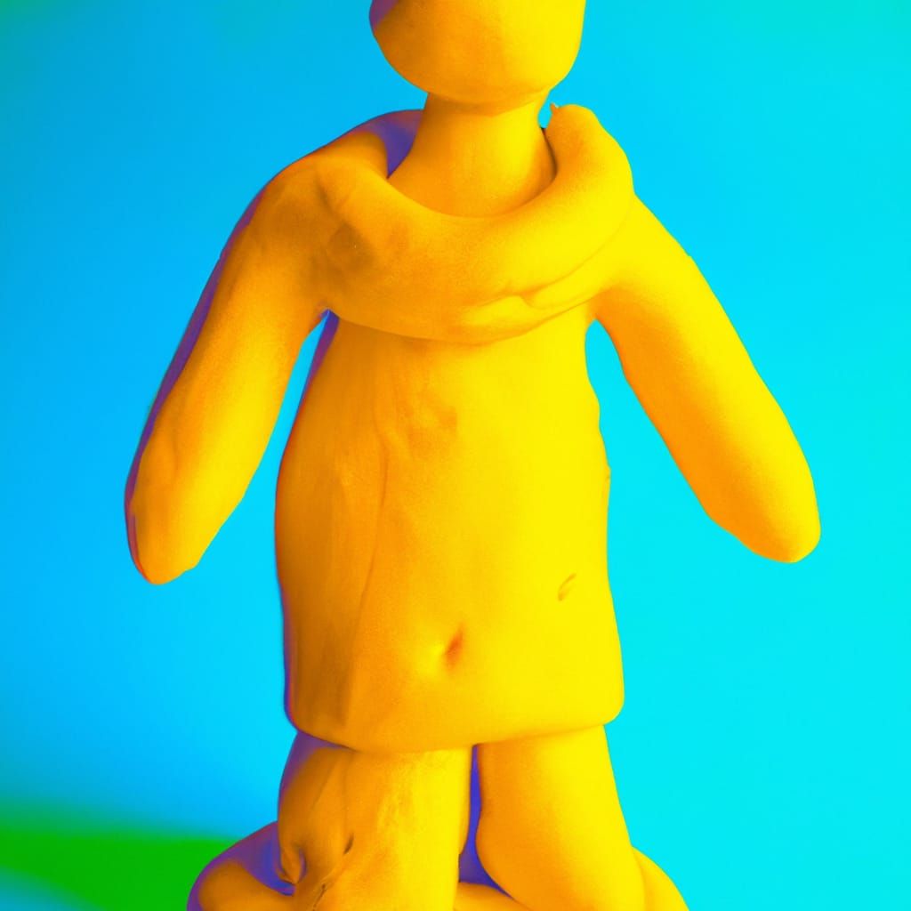 Modeling Clay Sculpture of a Robed Figure