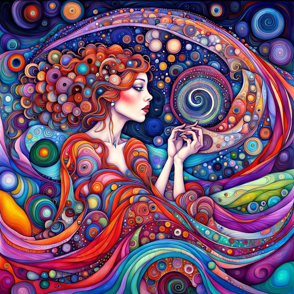 Surreal Dreamscape Search in Alcohol Ink Style