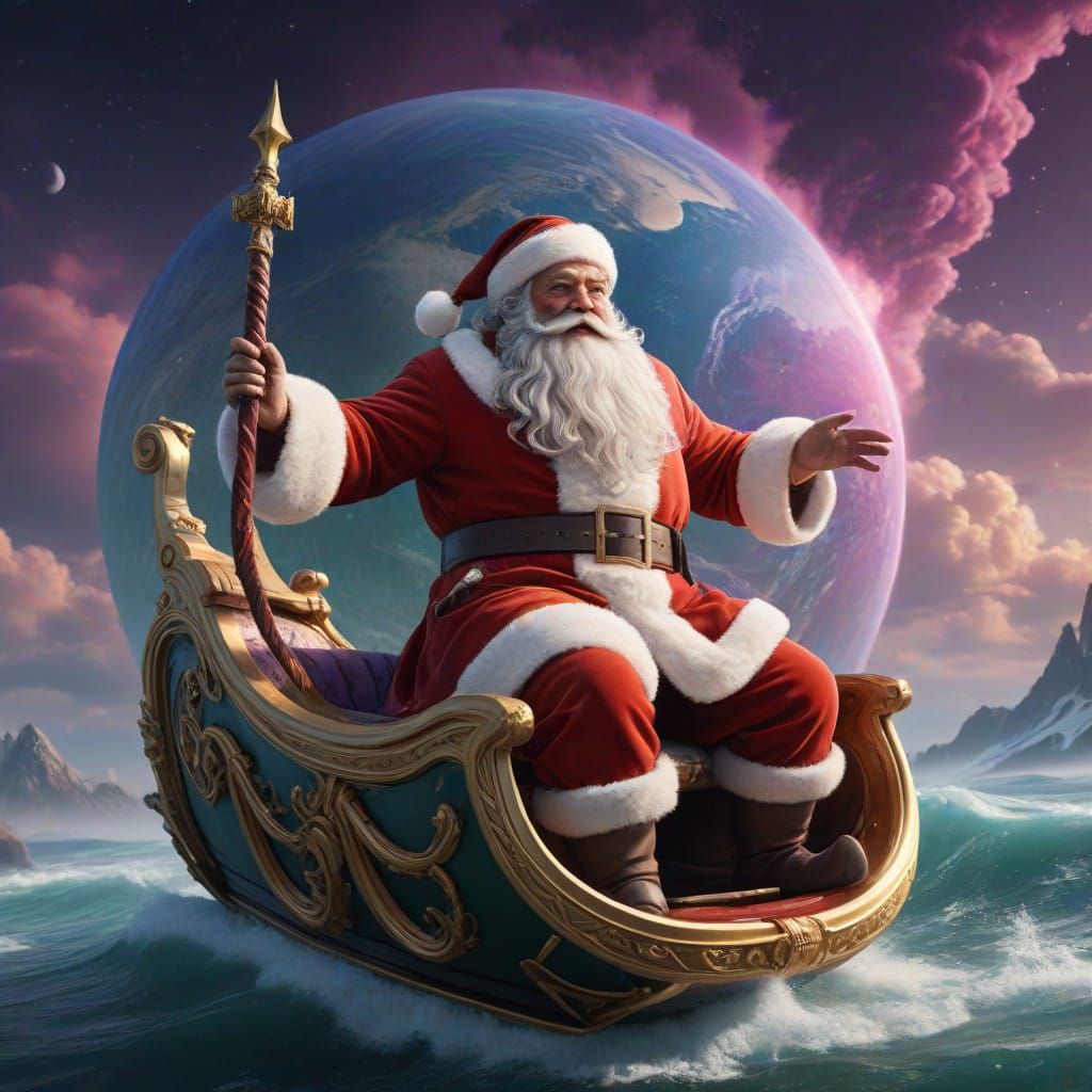Ethereal Santa Claus Conquers a Celestial Realm