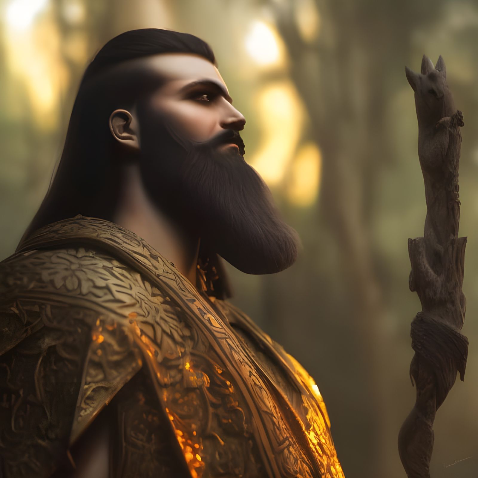 Gilgamesh in Cedar Forest: Hyper-Detailed Photography