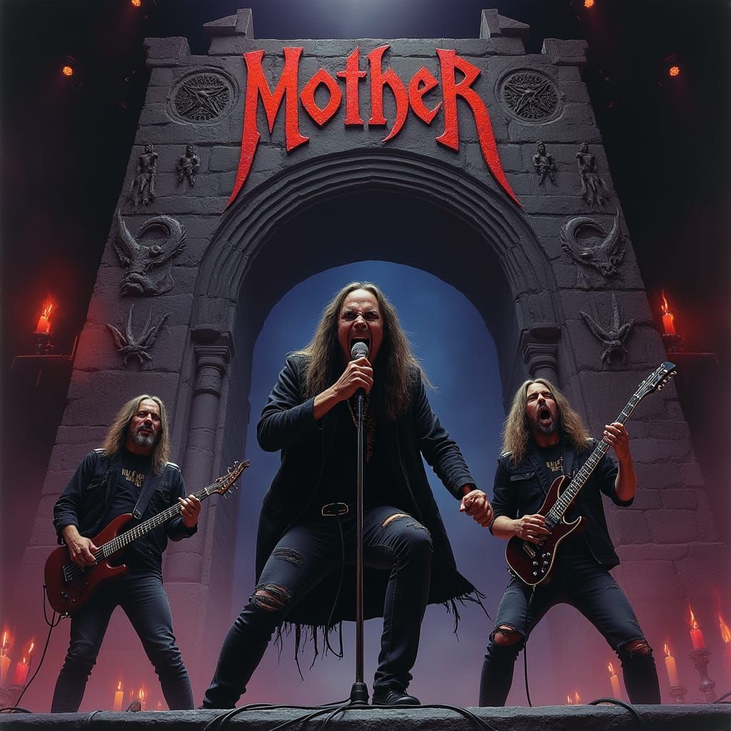 Doom Metal Band Performs Live in Dark, Eerie Atmosphere