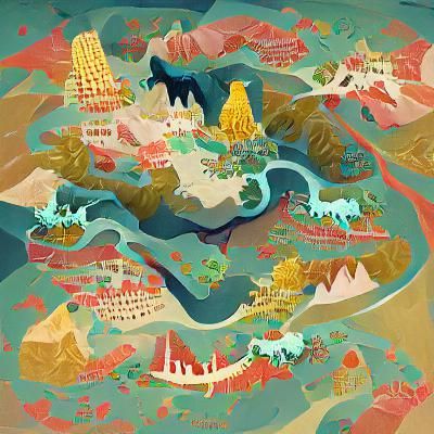 Stylized Digital Map of Asia, Vector Illustration