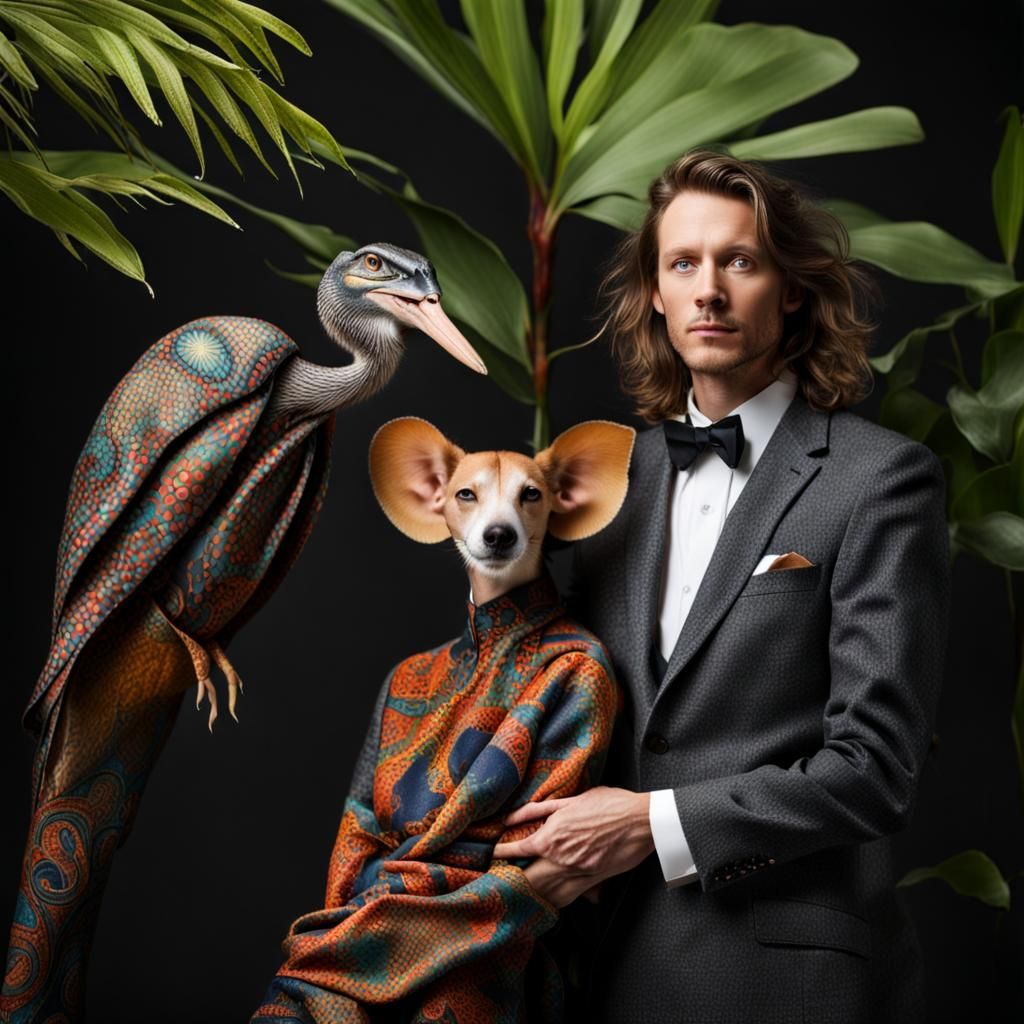 Surreal Restaurant Scene with Exotic Aliens Celebration