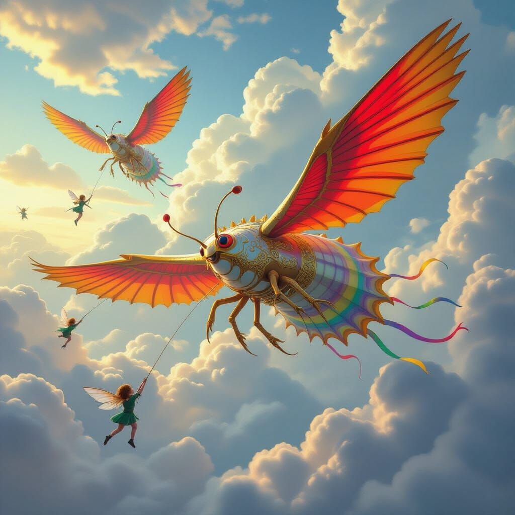 Ornate Scallops Hunting Elves in Cloudy Skies