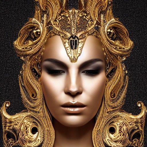 Detailed 3D Portrait of Nordic Goddess Freya