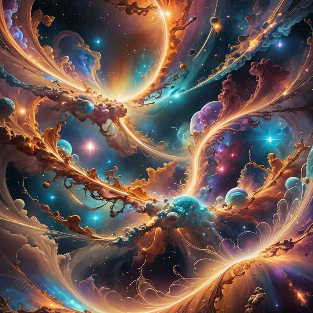 Cosmic Dreamscape: Rivers of Pure Energy in Ethereal Art Sty...
