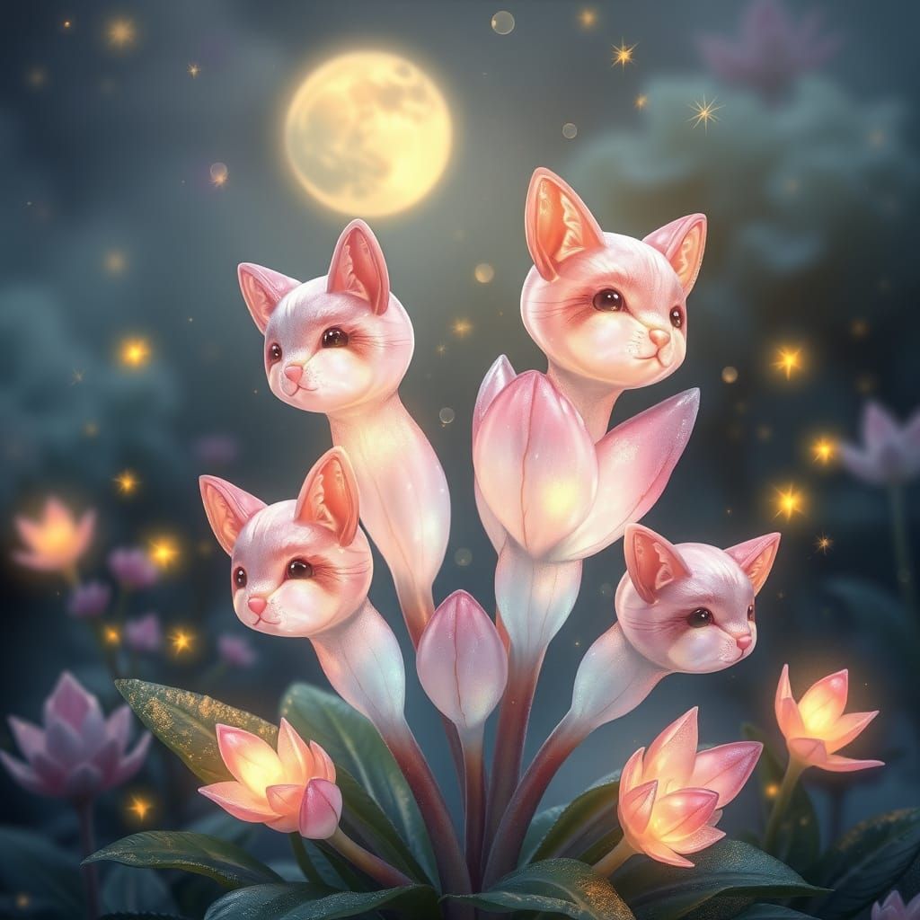 Enchanted Whimsy Floria with Iridescent Animal Leaf Heads