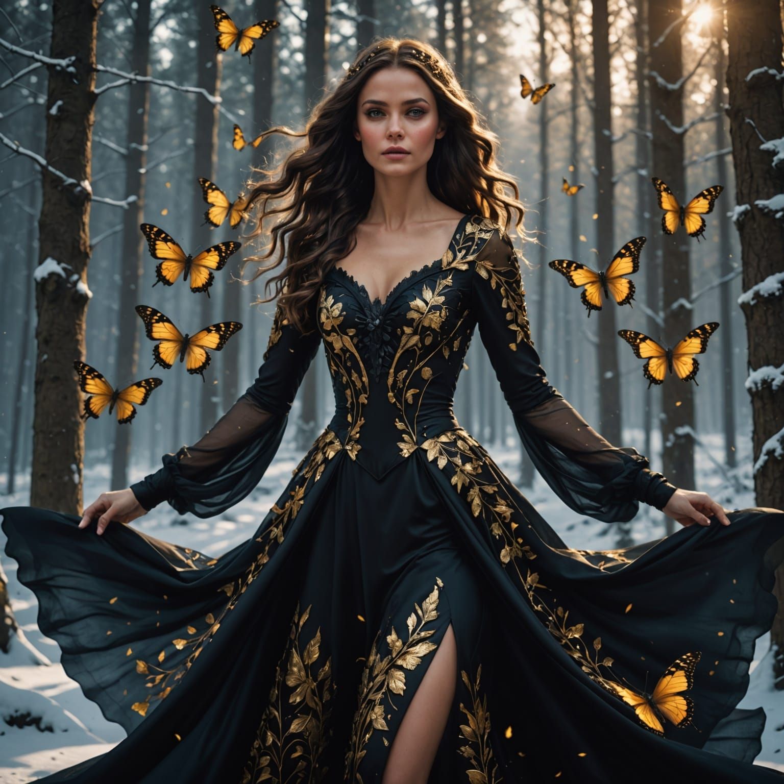 A Woman Enchanted by Winter's Fantasy