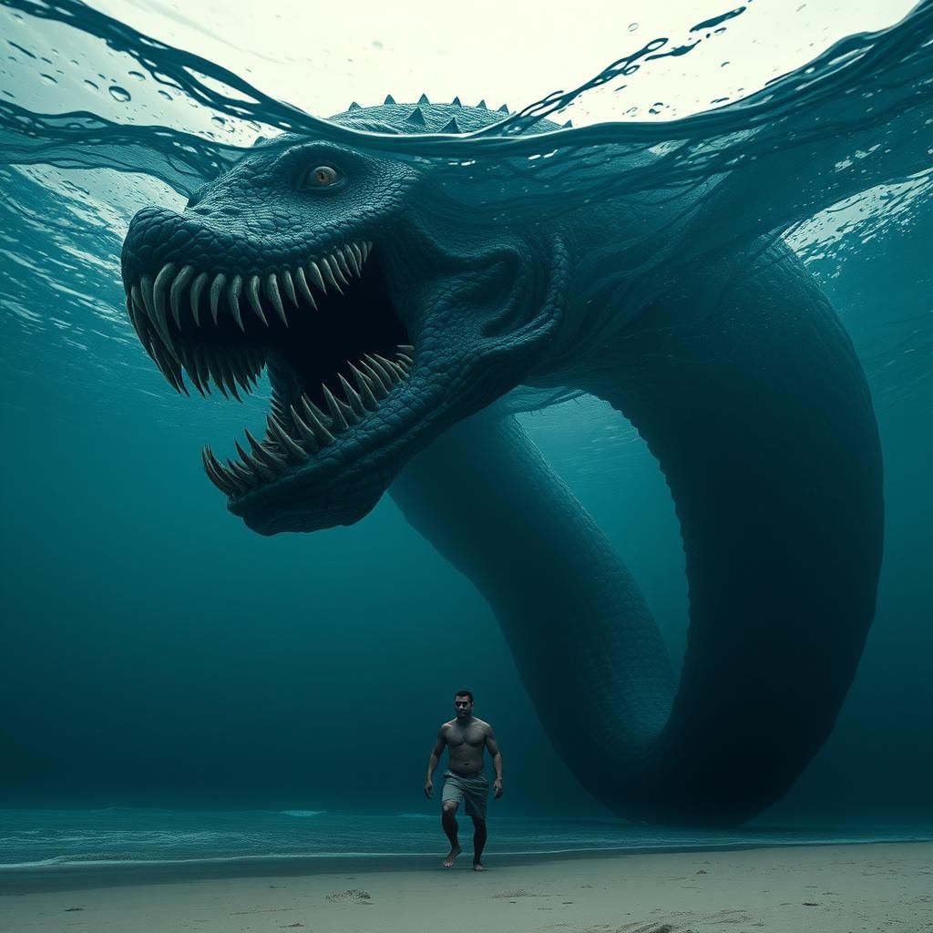 Gigantic Sea Serpent Lurks Beneath the Ocean