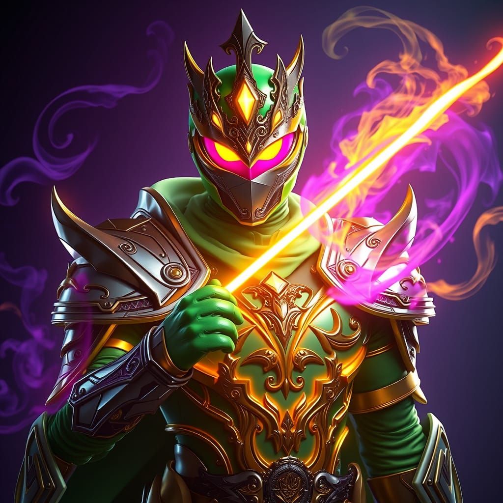 Regal Green Psycho Ranger in Godlike Armor