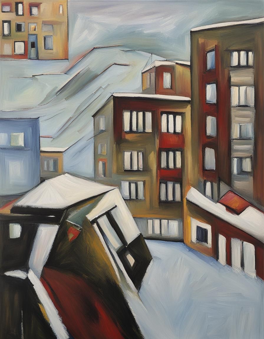 Kandinsky Style Oil Painting with Luminosity