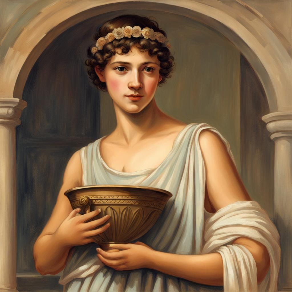 Ancient Greek Lady-in-Waiting Portrait