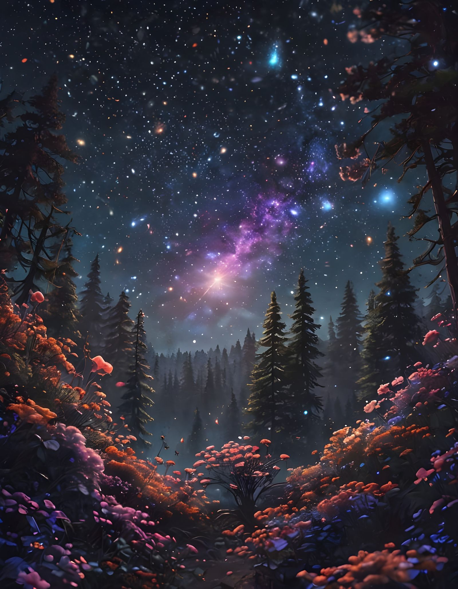 UFO Delivers Flowers in Sparkling Fantasy Illustration