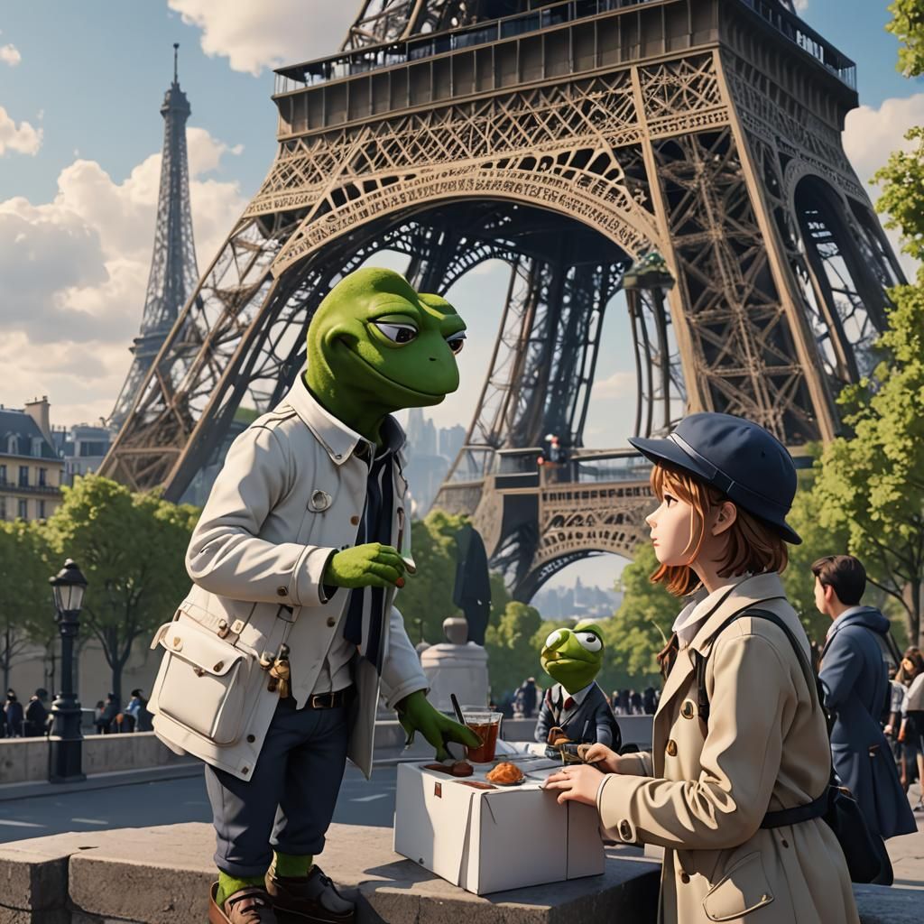 Pepe Meets in Paris: 3D Anime Art