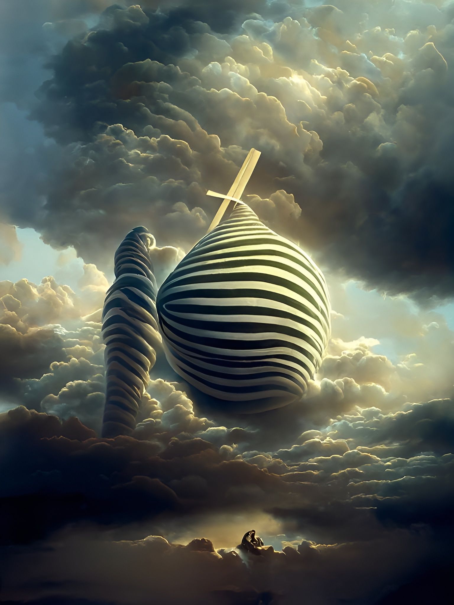 Enigmatic Op Art Rendering of Immaculate Conception