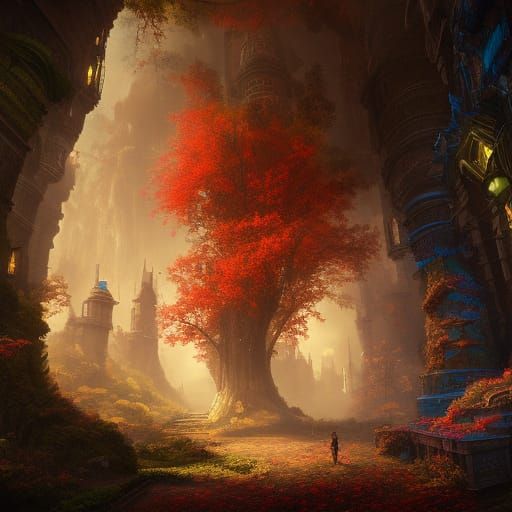 Fantastical Forest Concept Art in Deep Color