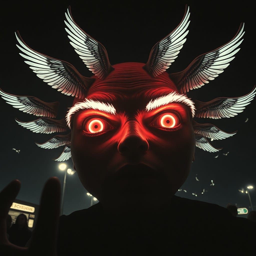 Surreal Dystopian Horror With Glowing Brows