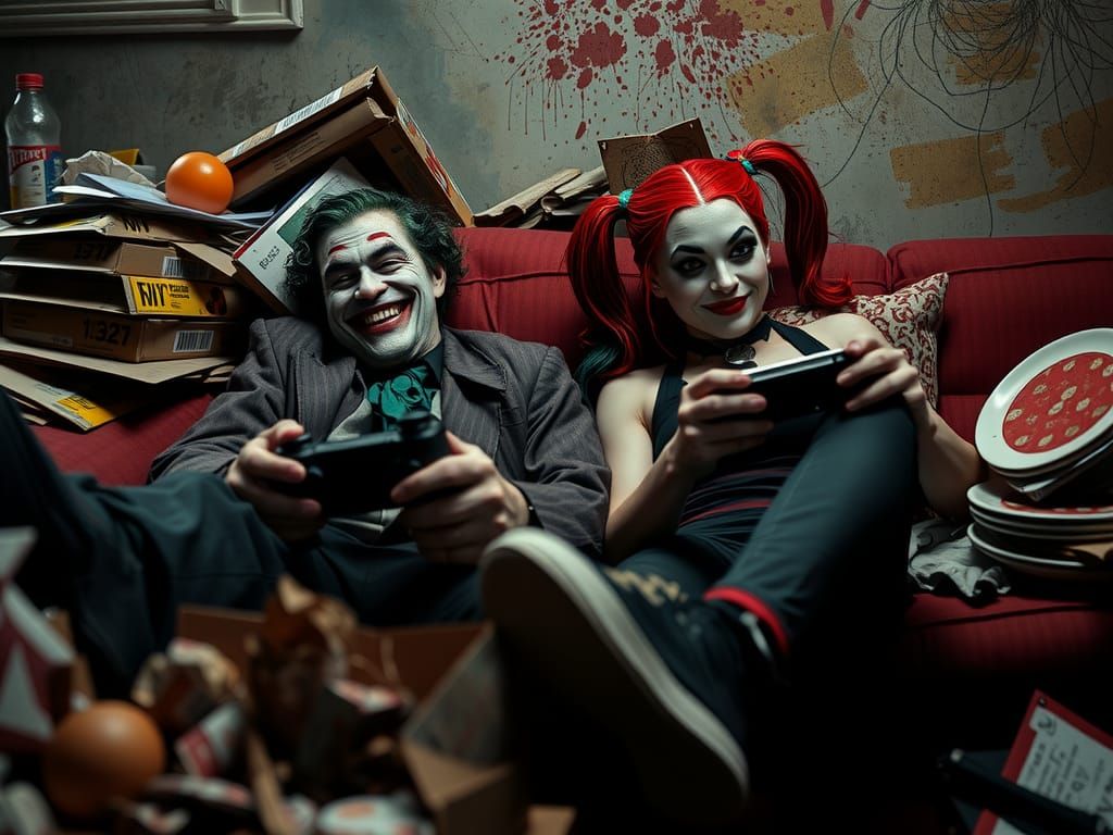 Joker and Harley Quinn Play Playstation: Photography