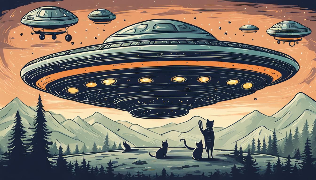 A Cat Encounters a UFO