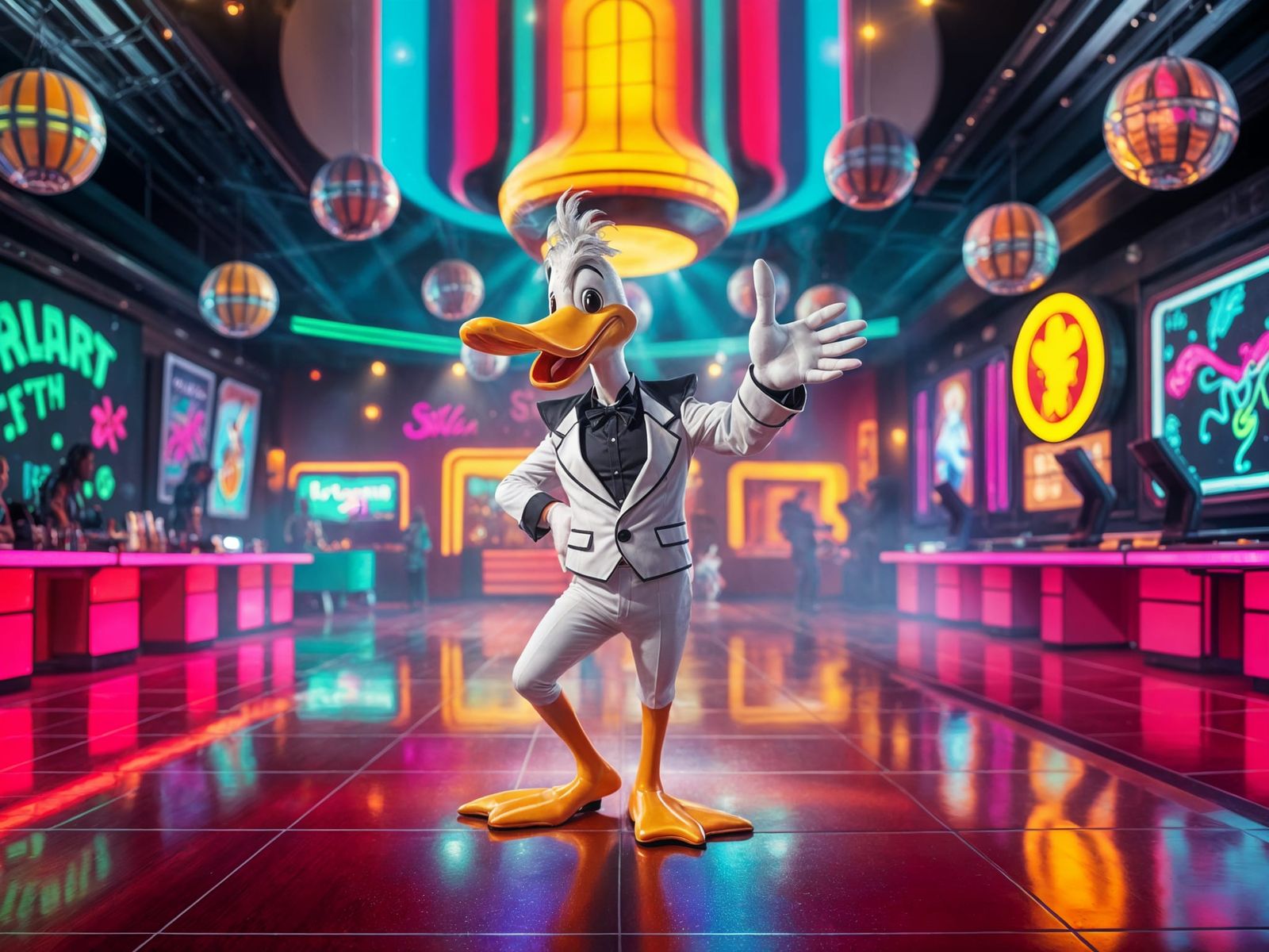 Mallard Duck Disco Dance in CGI Style