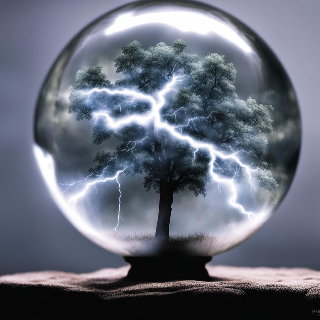 Lightning and Tree in Crystal Ball