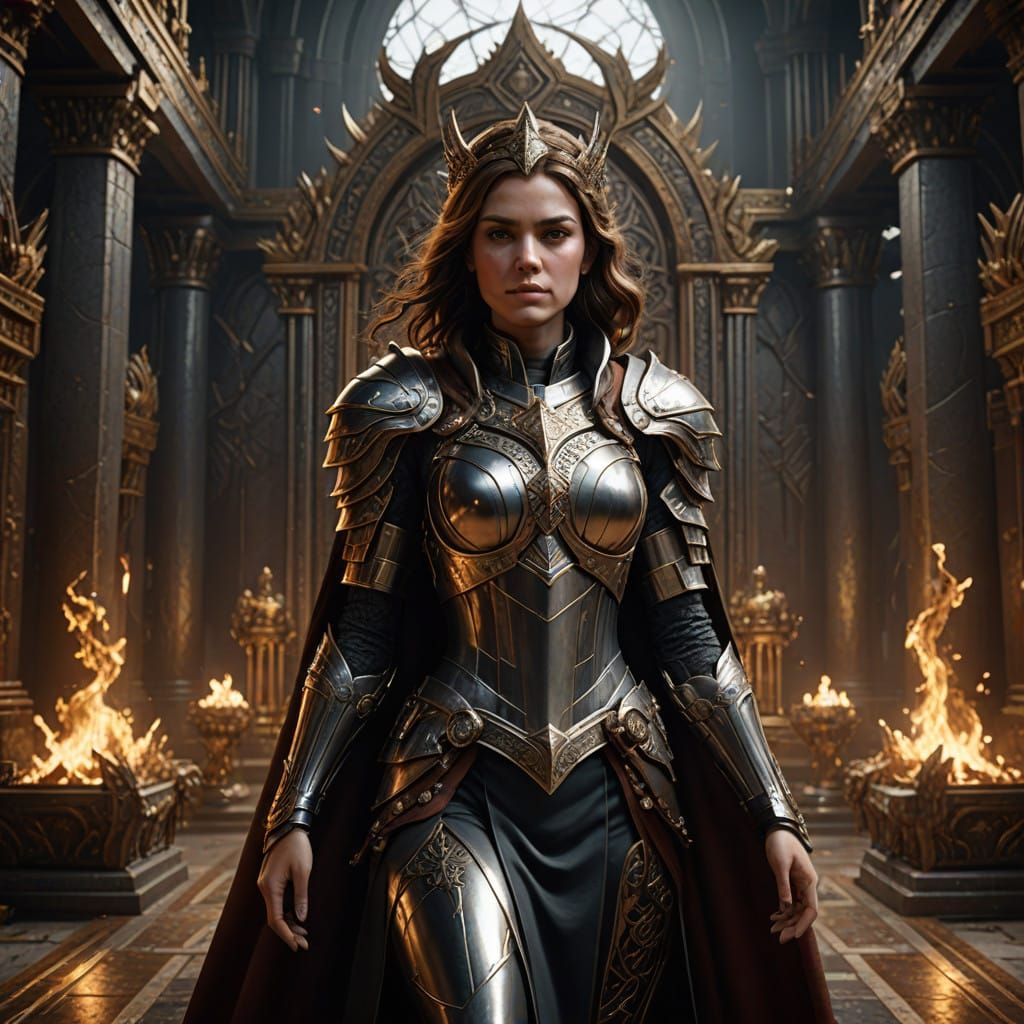 Rebecca in Ares' Throne Room: Bronze, Silver, and Fantasy