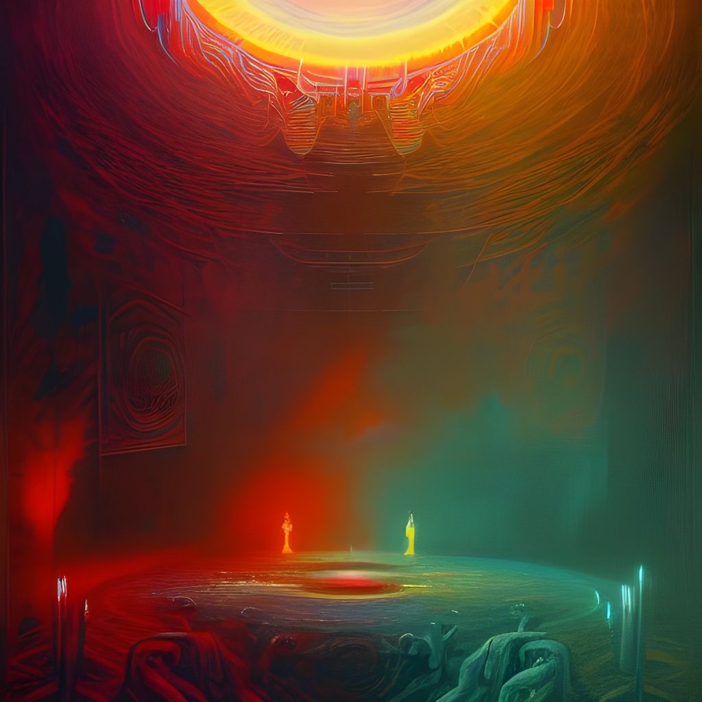 Sinister Hellscape in Abstract Style