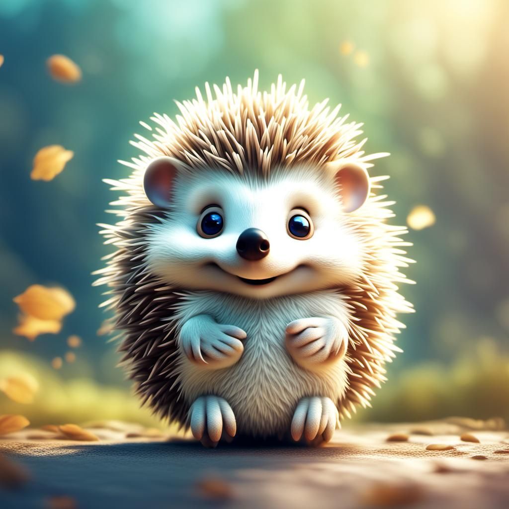 Charming CGI Hedgehog with Morning Ambience
