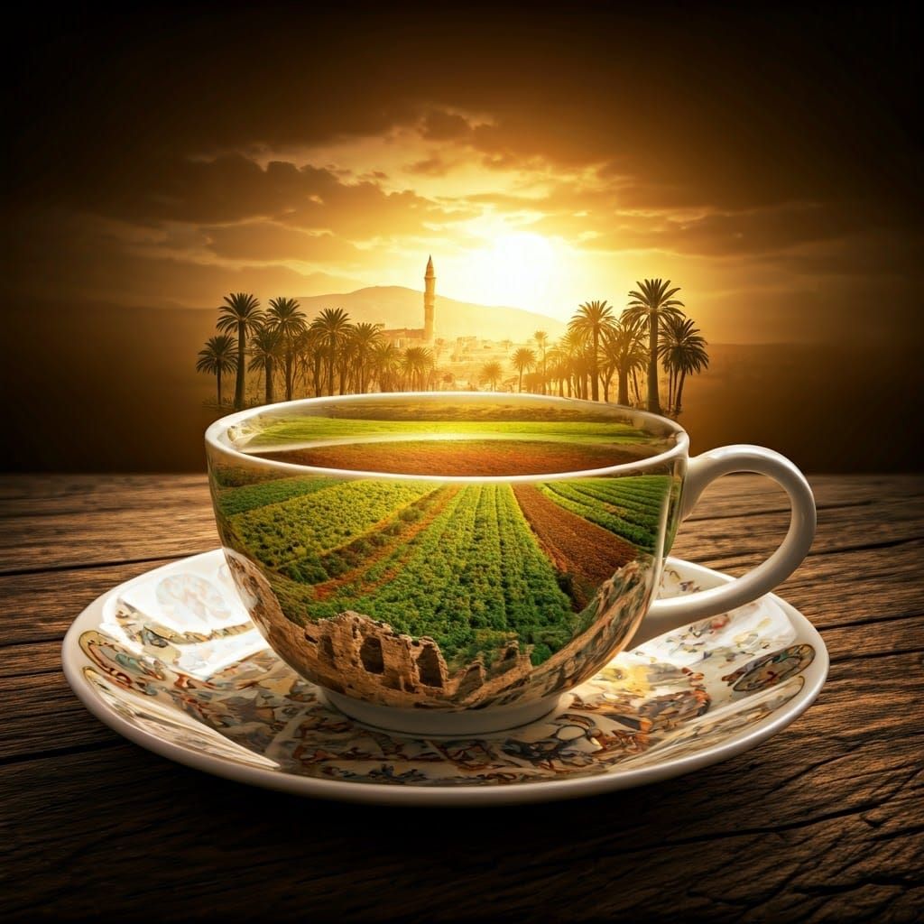 Enchanted Teacup Holding Ancient Jericho City