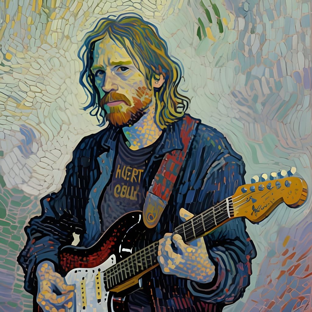 Van Gogh as Cobain: Painterly Grunge Portrait