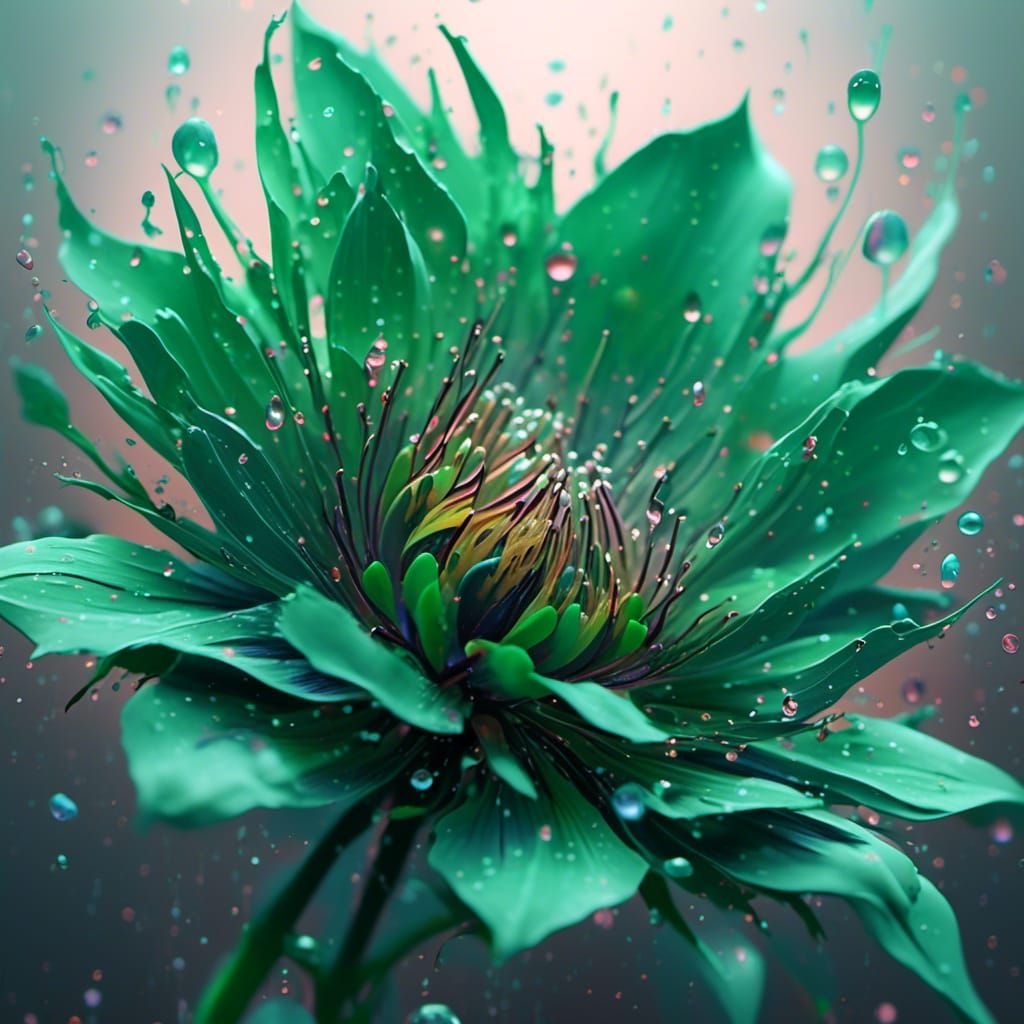 Striking Black Iris with Water Droplets