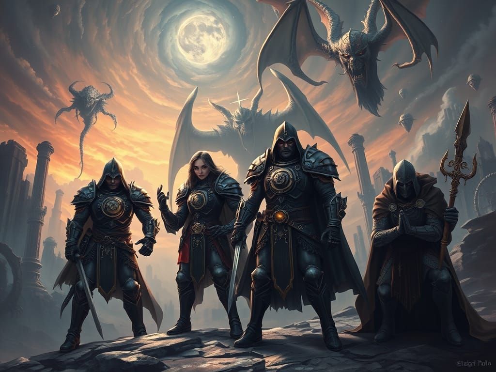 Epic Battle Between Heroes and Demonic Overlord