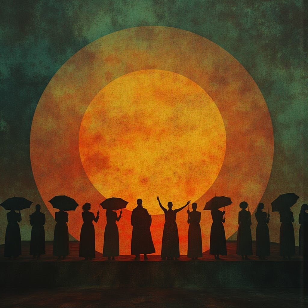 Sun Rises Infinitely Over Abstract Stairs