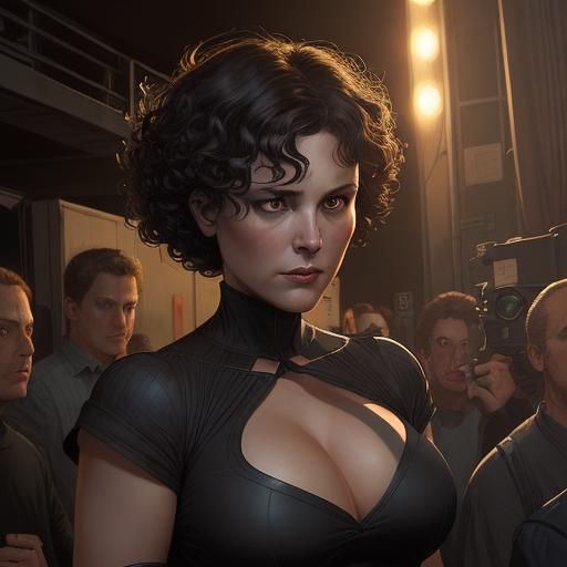 Nervous Actress Backstage in Comic Book Art